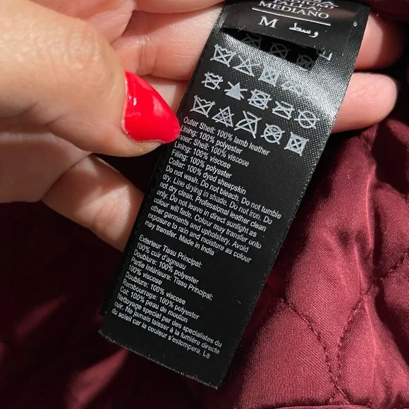 All Saints | Womens Maizie Shearling-Collar Leather Biker Jacket Size: Medium - Picture 8 of 13